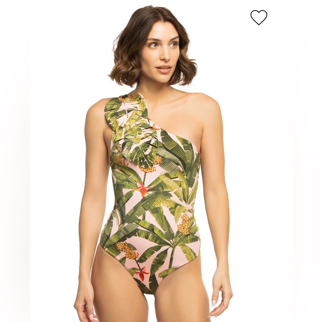 Brand New Farm Rio Banana Leaves One Piece Swimsuit